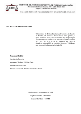 EDITAL Nº 010/2015/Tribunal Pleno O Presidente do Tribunal de