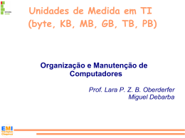 Unidades de Medida em TI (byte, KB, MB, GB, TB