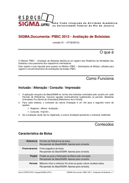 SIGMA.Documenta: PIBIC 2012 - Avaliação de Bolsistas