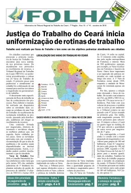 Justiça do Trabalho do Ceará inicia uniformização de rotinas de