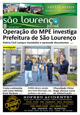 Operação do MPE investiga Prefeitura de São Lourenço