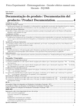 Documentação do produto / Documentación del producto