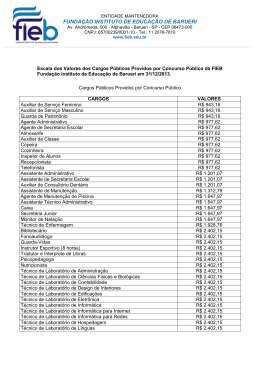 Tabela de Cargos e Salários 2013