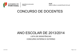 CONCURSO DE DOCENTES ANO ESCOLAR DE 2013/2014