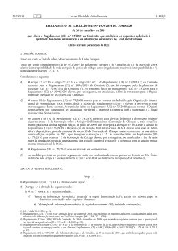REGULAMENTO DE EXECUÇÃO (UE) N.o 1029/2014 DA