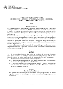 Regulamento - Fundação Calouste Gulbenkian