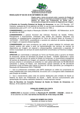 Resolução nº 044 - Secretaria de Estado de Saúde do Amazonas