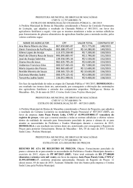 Extrato De Ata Registro De Preços Do PP 008/2015 (SRP).