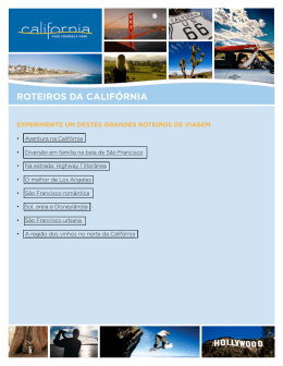 ROTEIROS DA CALIFÓRNIA - California Tourism Industry