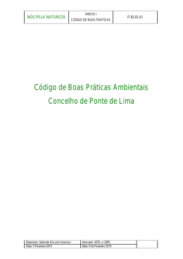 Código de Boas Práticas Ambientais Concelho de Ponte de Lima