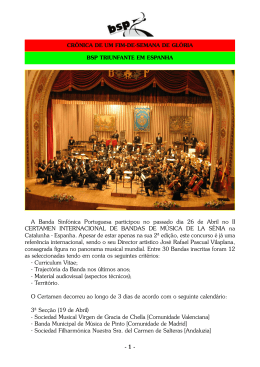 A Banda Sinfónica Portuguesa participou no passado dia 26 de
