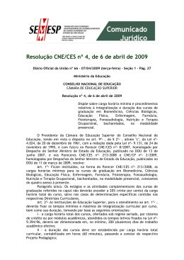 Resolução CNE/CES nº 4, de 6 de abril de 2009