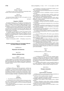 Estatutos da ESTBarreiro/IPS - Instituto Politécnico de Setúbal