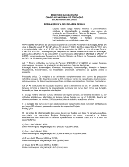 Resolução CNE-CES Nº 4, de 6 de abril de 2009