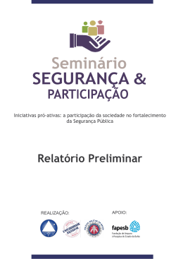 Relatório Preliminar - Observatório de Segurança Pública da Bahia