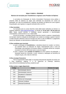 Edital 06-2014 Transferência e Portador de Diploma