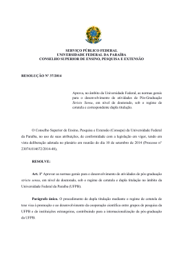 resolução n° 37/2014 - Universidade Federal da Paraíba