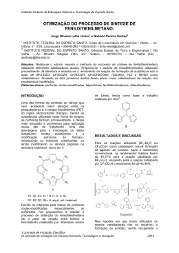 43 - Otimização do processo de síntese de fenilditienilmetano
