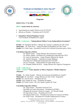 Programa Forum Economico dos Palops 17 Jun 2014