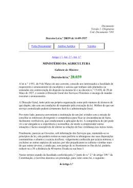 MINISTÉRIO DA AGRICULTURA Decreto-lei n.º 28:039