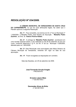 Resolução 034/2009 - Câmara de Vereadores de Santa Cruz do