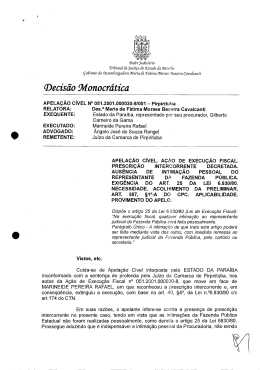 Decisão 911onocrática - Tribunal de Justiça da Paraíba