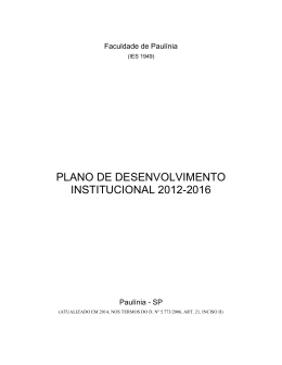 PLANO DE DESENVOLVIMENTO INSTITUCIONAL 2007-2011