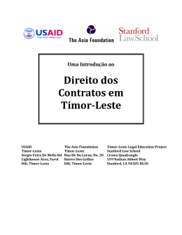 Introdução ao Direito dos Contratos em Timor