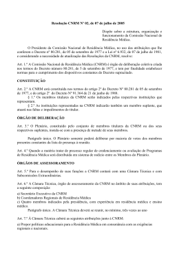 Resolução CNRM Nº 02/2005 - Sociedade Brasileira de Infectologia