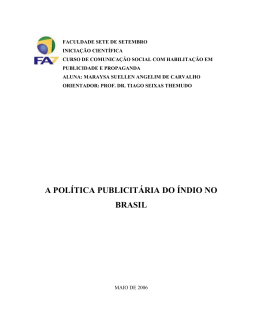 A POLÍTICA PUBLICITÁRIA DO ÍNDIO NO BRASIL
