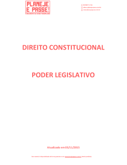 DIREITO CONSTITUCIONAL PODER LEGISLATIVO