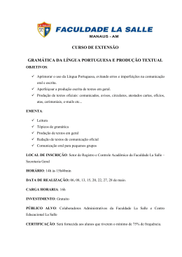 curso de extensão gramática da língua portuguesa e produção textual