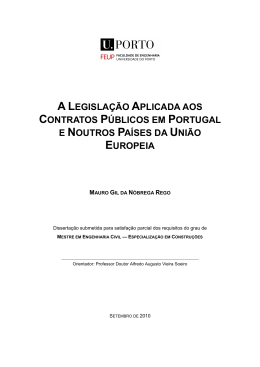 alegislação aplicada aos contratos públicos em portugal e noutros