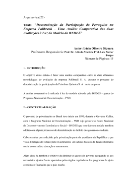 Título: ”Desestatização da Participação da Petroquisa na Empresa