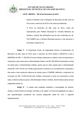 Lei 596 - Prefeitura Municipal de São José do Povo - MT