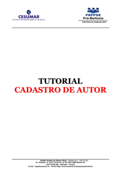 TUTORIAL CADASTRO DE AUTOR