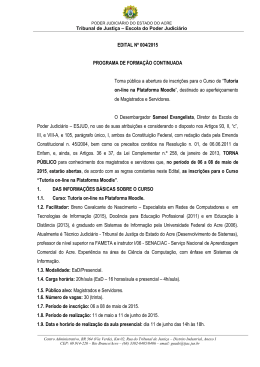 EDITAL Nº 004/2015 PROGRAMA DE FORMAÇÃO CONTINUADA