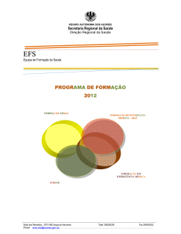 PROGRAMA DE FORMAÇÃO 2012