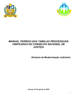 Tabelas Processuais Unificadas - Tribunal de Justiça de Sergipe