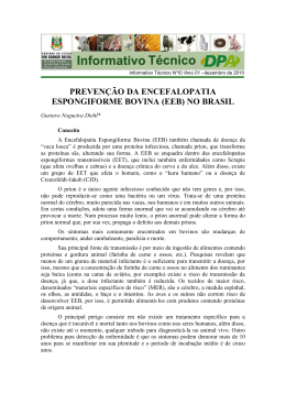 Prevenção da Encefalopatia Espongiforme Bovina (EEB) no Brasil
