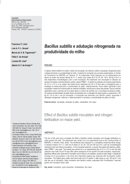 Bacillus subtilis e adubação nitrogenada na produtividade do milho