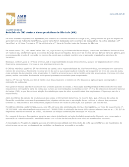 Relatório do CNJ destaca Varas produtivas de São Luís (MA)