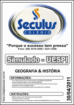 Simulado UESPI - 30.04.2011 - Geografia e História