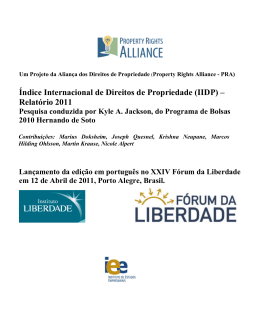 Índice Internacional de Direitos de Propriedade (IIDP) – Relatório
