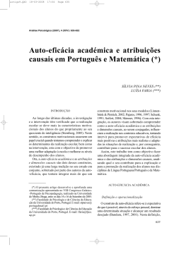 Auto-eficácia académica e atribuições causais em Português e