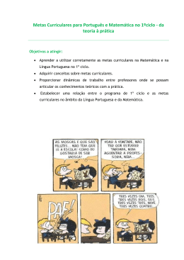 Metas Curriculares para Português e Matemática no 1ºciclo