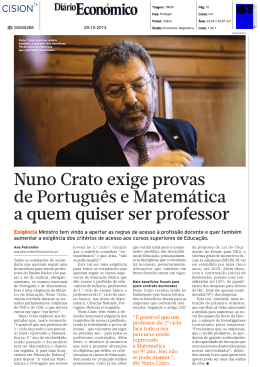 Nuno Crato exige provas de Português e Matemática a quem quiser