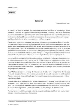 Editorial - Sociedade de Pneumologia e Tisiologia do Estado do Rio