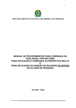 manual de procedimentos para cobrança da taxa - DNPM