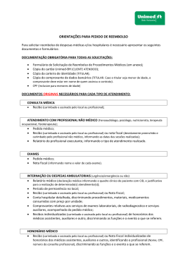 Formulário de Orientação e Solicitação para - Unimed-BH